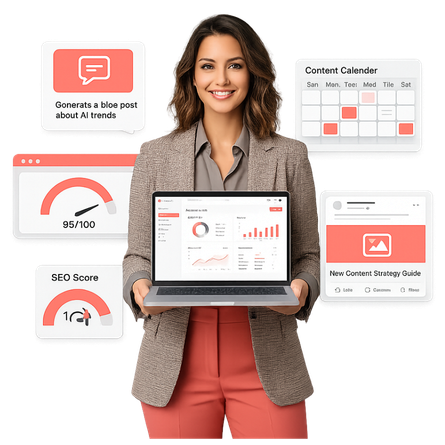AI content creation chatbot templates for marketing copy, social media, and email campaigns