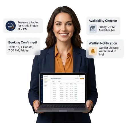 Booking and reservation chatbot templates for WhatsApp, web, and multiple channels