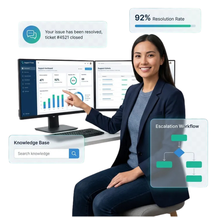 Customer support chatbot templates for WhatsApp, web, and multiple channels