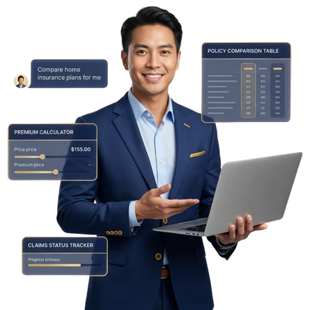 Insurance advisory chatbot templates for WhatsApp, web, and multiple channels