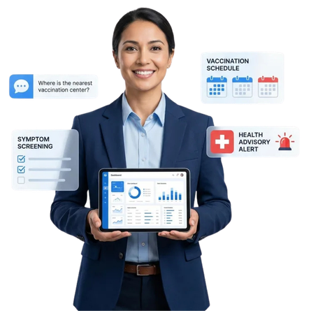 Public health support chatbot templates for vaccination, crisis communication, and community outreach