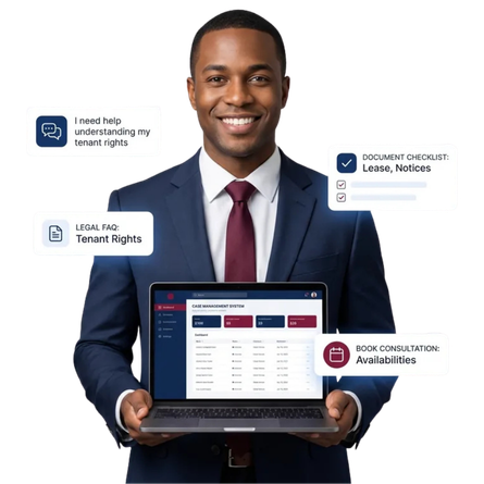 Public legal support chatbot templates for rights education and legal aid