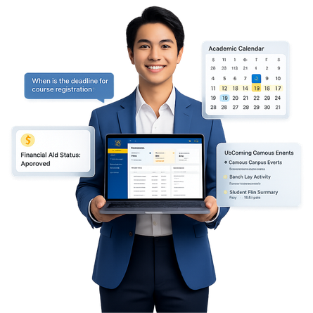 Student support chatbot templates for admissions, course guidance, and campus navigation