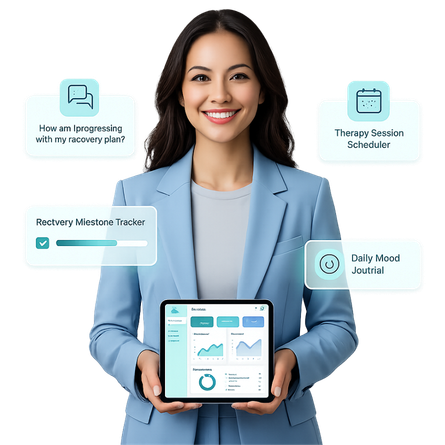 Wellness and recovery chatbot templates for mental health, rehabilitation, and addiction support