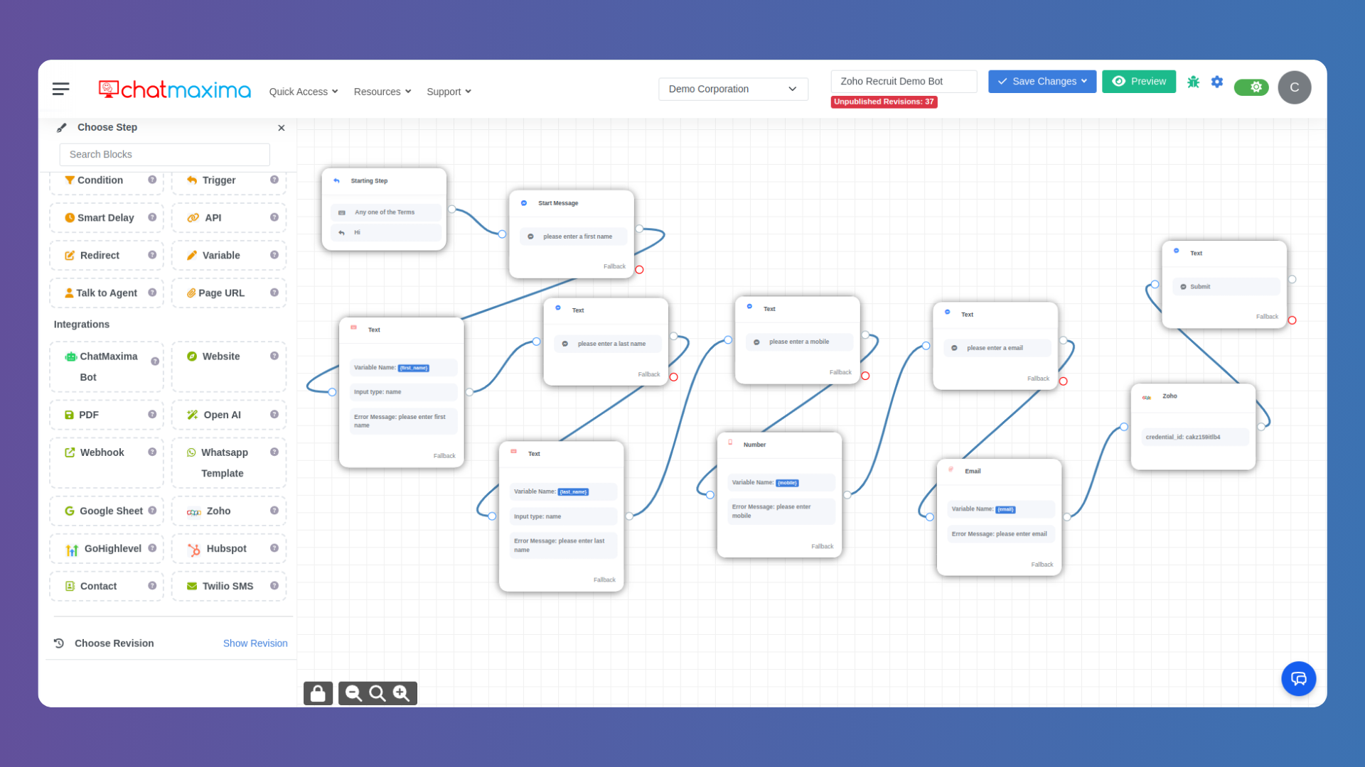 Step 4 Zoho Recruit Integration