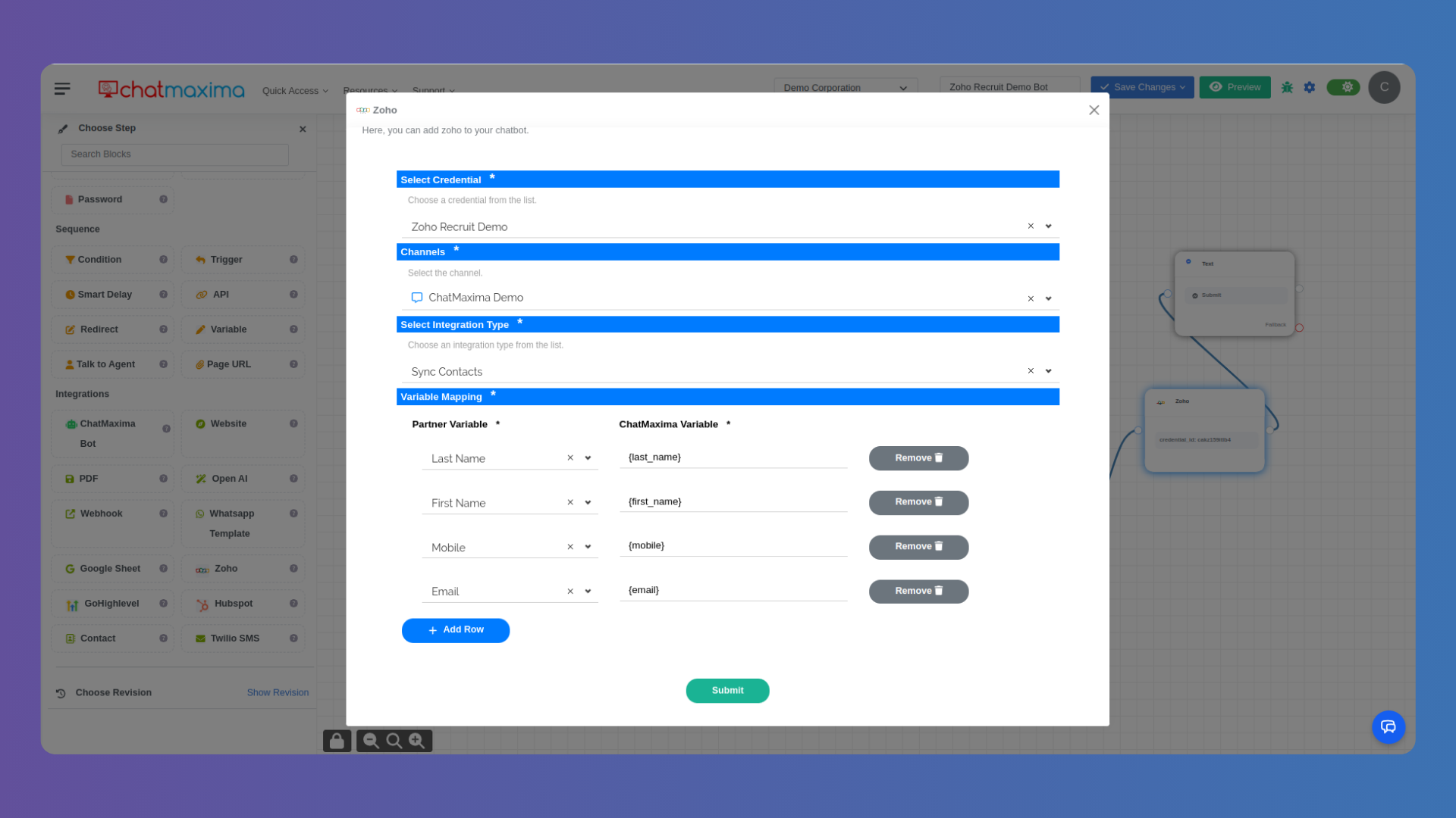 Step 5 Zoho Recruit Integration