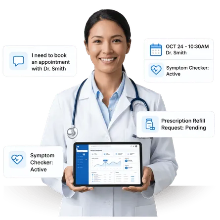 Healthcare chatbot templates for patient appointments, symptom triage, and medication reminders