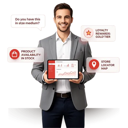 Retail chatbot templates for product availability, click-and-collect, and loyalty programs