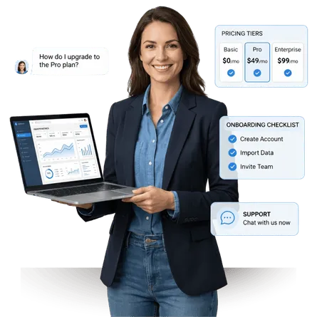 SaaS chatbot templates for user onboarding, feature guidance, and trial conversion